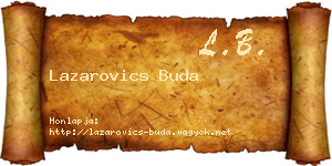 Lazarovics Buda névjegykártya